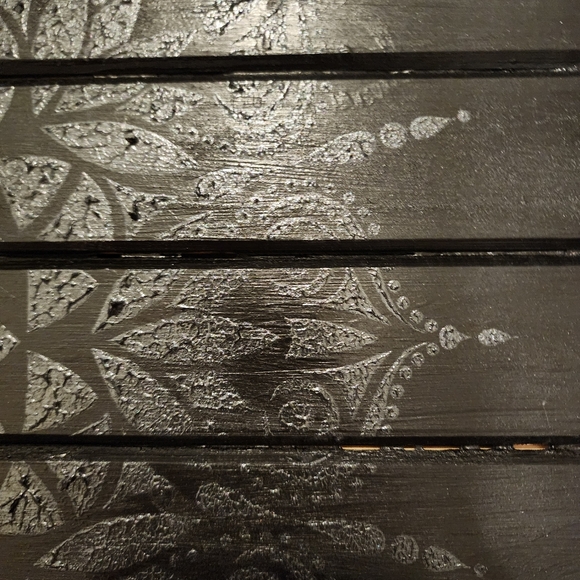 HANDCRAFTED Upcycled Black Wood Panel Board HANDPAINTED Mandala Wall Art Decor - Picture 14 of 17